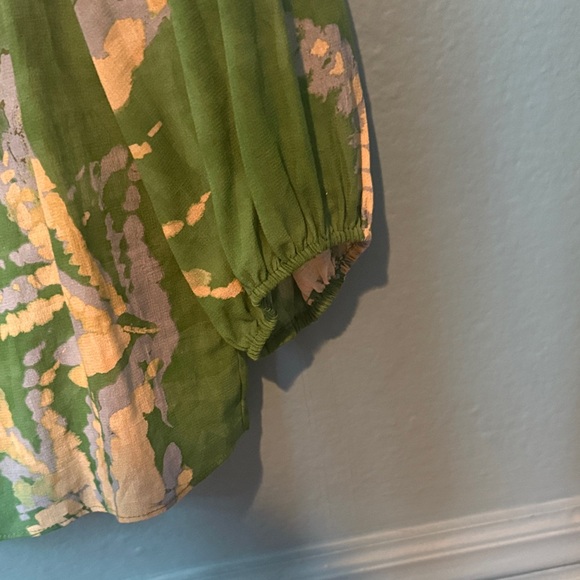 ba&sh Green and Cream Floral Blouse - Picture 4 of 4